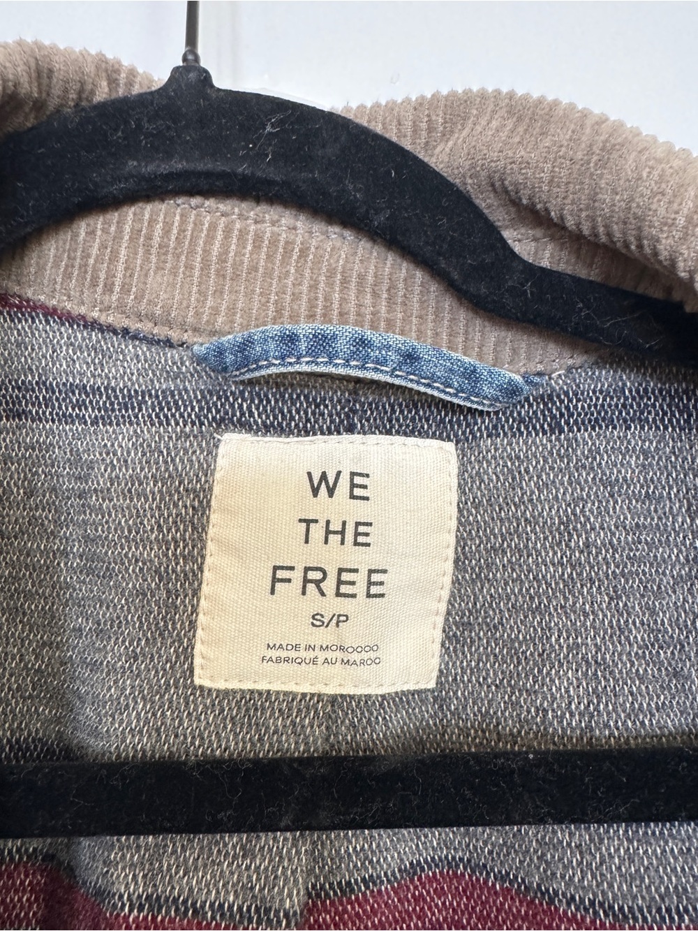 FREE PEOPLE Denim Barn Jacket with Contrast Corduroy Collar - Picture 3 of 3